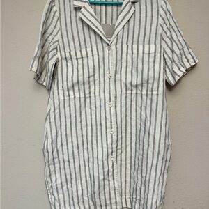 Everlane striped linen shirt dress NWT size S with 4 pockets!